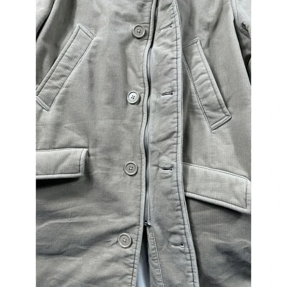 Vintage Polo Jeans Co Ralph Lauren Corduroy Hooded Trench Coat Khaki L G - Picture 6 of 8